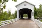 USA, Oregon, Lane County, Jasper Place Road, Fall Creek. Pengra Covered Bridge. Art Print